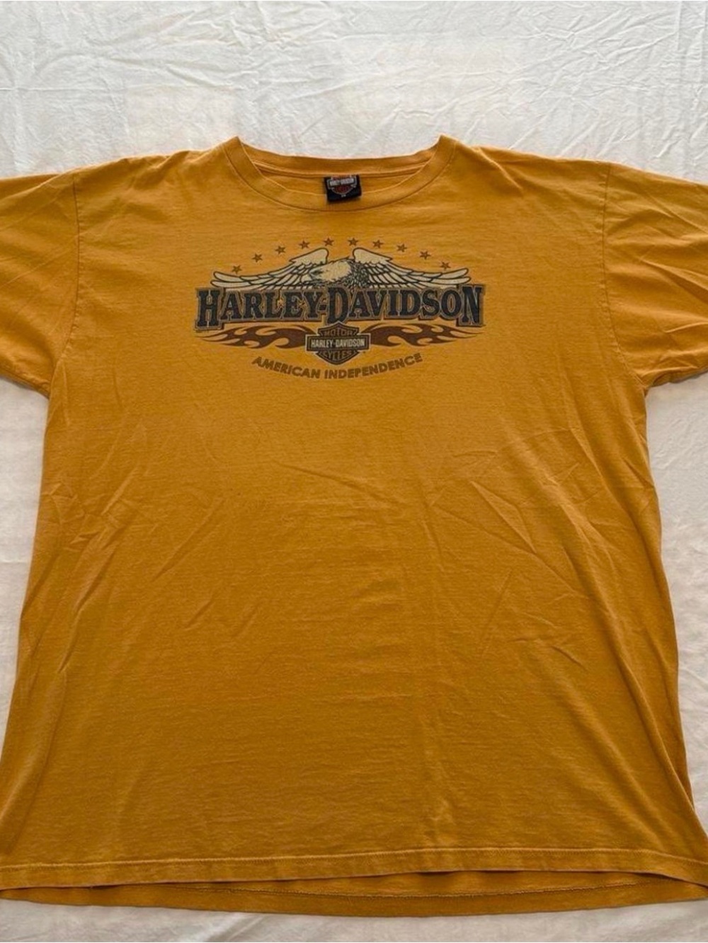 Harley-Davidson Mustard Yellow Eagle Graphic Tee